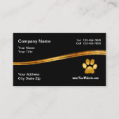 Classy Gold Pet Paw Visitekaartje (Voorkant)