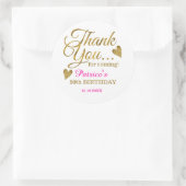 Classy Gold Pink 50e verjaardag Hartelijk dank Ronde Sticker (Tas)