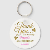 Classy Gold Pink 50th Birthday Party Favorieten Fo Sleutelhanger (Voorkant)