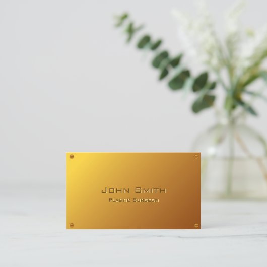 Classy Gold Plastic Surgeon Business Card Visitekaartje (Staand voorkant)