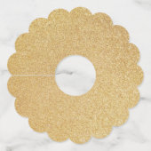 Classy Gold Print Bericht en aangepaste namen Wijnglaslabel (Achterkant)