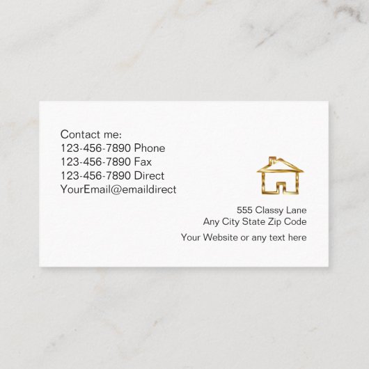 Classy Gold Real Estate Visitekaartjes (Achterkant)