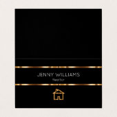 Classy Gold Realtor Thema Gevouwen Visitekaartjes (Buitenkant ongevouwen)