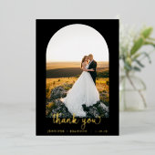 Classy Gold Script-foto bedankt voor de Folie Card Folie Feestdagenkaart (Staand Voorkant)