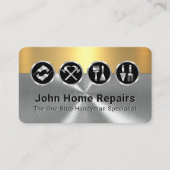 Classy Gold Silver Layers With Gold Tools Visitekaartje (Voorkant)