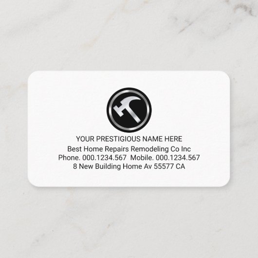 Classy Gold Silver Layers With Gold Tools Visitekaartje (Achterkant)