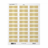 Classy Gold Sjabloon Modern eenvoudig retouradres Etiket (Full Sheet)