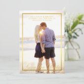 Classy Gold Sla de datum fotokaart op Save The Date (Staand voorkant)