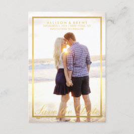 Classy Gold Sla de datum fotokaart op Save The Date