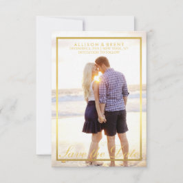 Classy Gold Sla de datum fotokaart op Save The Date