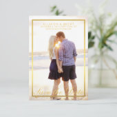 Classy Gold Sla de datum fotokaart op Save The Date (Staand voorkant)