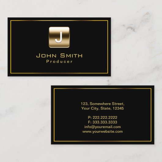 Classy Gold Stamp Producer Dark Visitekaartje (Voorkant / Achterkant)