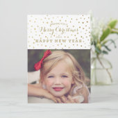 Classy Gold-Stippen kerstfotokaart Feestdagenkaart (Staand voorkant)
