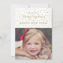 Classy Gold-Stippen kerstfotokaart Feestdagenkaart