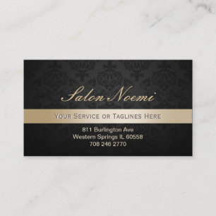 Classy Gold Stripe Damask Beauty Salon Appointment Afsprakenkaartje