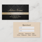 Classy Gold Stripe Damask Beauty Salon Appointment Afsprakenkaartje (Voorkant / Achterkant)