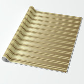 Classy Gold Stripe Pattern Cadeaupapier (Uitgerold)