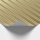 Classy Gold Stripe Pattern Cadeaupapier (Hoek)