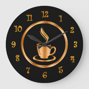 Classy Gold Tone Design Koffietijd Klokken