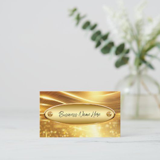 Classy Gold Tone Moderne Visitekaartjes (Staand voorkant)