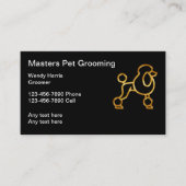 Classy Gold Tone Poodle Pet Groomer Visitekaartje (Voorkant)