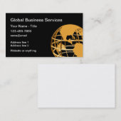 Classy Gold Tone World-Wereldbol  Visitekaartje (Voorkant / Achterkant)