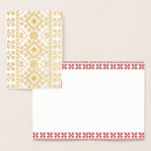 Classy Gold Traditional Nordic Fair Isle Pattern Folie Kaarten (Display)