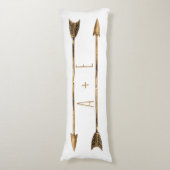 Classy Gold Tribal Arrows Paar's Initialen Lichaamskussen (Voorkant Verticaal)