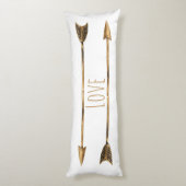 Classy Gold Tribal Arrows Paar's Initialen Lichaamskussen (Achterkant (Verticaal))