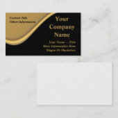Classy Gold Wave op zwarte Visitekaartjes (Voorkant / Achterkant)