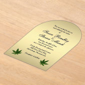 Classy Gold Weed Ticket Uitnodiging voor bruiloft (Laagn)
