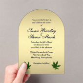 Classy Gold Weed Ticket Uitnodiging voor bruiloft (Insitu (Draagbaar))