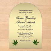 Classy Gold Weed Ticket Uitnodiging voor bruiloft (Voorkant)