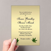 Classy Gold Weed Ticket Uitnodiging voor bruiloft (Insitu (Draagbaar))