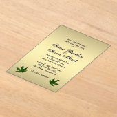 Classy Gold Weed Ticket Uitnodiging voor bruiloft (Laagn)