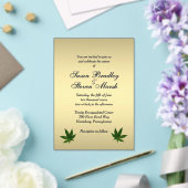 Classy Gold Weed Ticket Uitnodiging voor bruiloft (Insitu (Huwelijk))