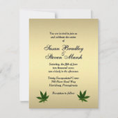 Classy Gold Weed Ticket Uitnodiging voor bruiloft (Voorkant)