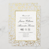 Classy Gold & White 1e bruiloft Jubileum Kaart (Voorkant / Achterkant)