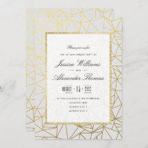 Classy Gold & White 1e bruiloft Jubileum