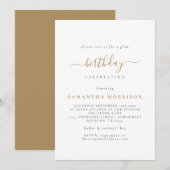 Classy Gold White, elke dag van de leeftijd Uitnod Kaart (Voorkant / Achterkant)