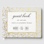 Classy Gold & White Wedding Gastenboek (Voorkant)