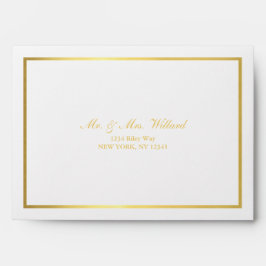 Classy Golden Custom Script White Envelope Envelop