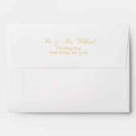 Classy Golden Custom Script White Envelope Envelop