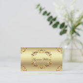 Classy Golden  Decor met foto- en QR-code Visitekaartje (Staand voorkant)