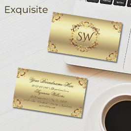 Classy Golden  Decor met Monogram weelderig Visitekaartje