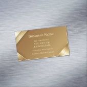 Classy Golden Gold Minimal Eenvoudige Formele Magnetisch Visitekaartje (Voorbeeld)