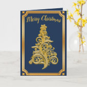 Classy Golden kerstboom Kaart (Gele Bloem)