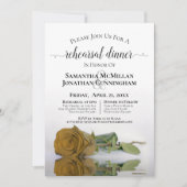 Classy Golden Ochre Roos Wedding Rehearsal Dinner Kaart (Voorkant)