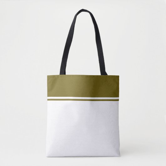 Classy Golden Olive Top Racing Stripes op wit Tote Bag (Voorkant)