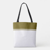Classy Golden Olive Top Racing Stripes op wit Tote Bag (Achterkant)